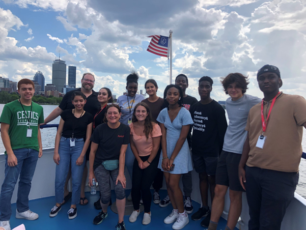 Forsyth Student Scholars STEM interns on the Charles River in 2022.