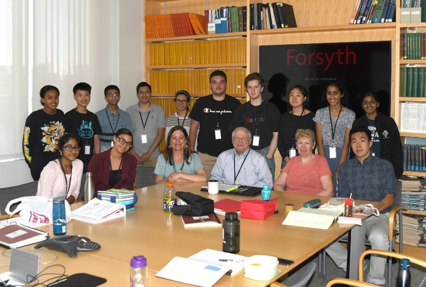Forsyth Student Scholars STEM interns meeting in 2018.