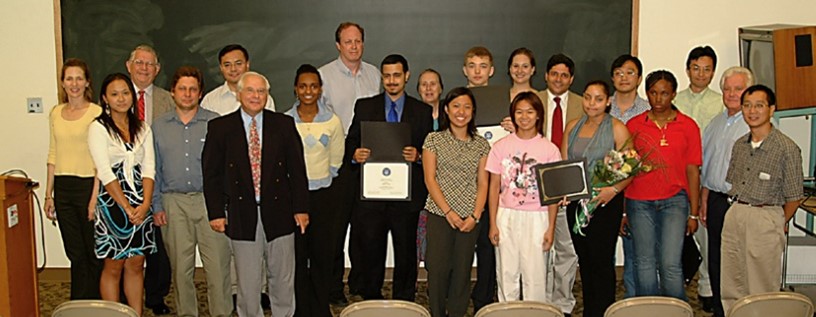 STEM interns at Forsyth's Student Scholars Program presentation award and reception in 20005.